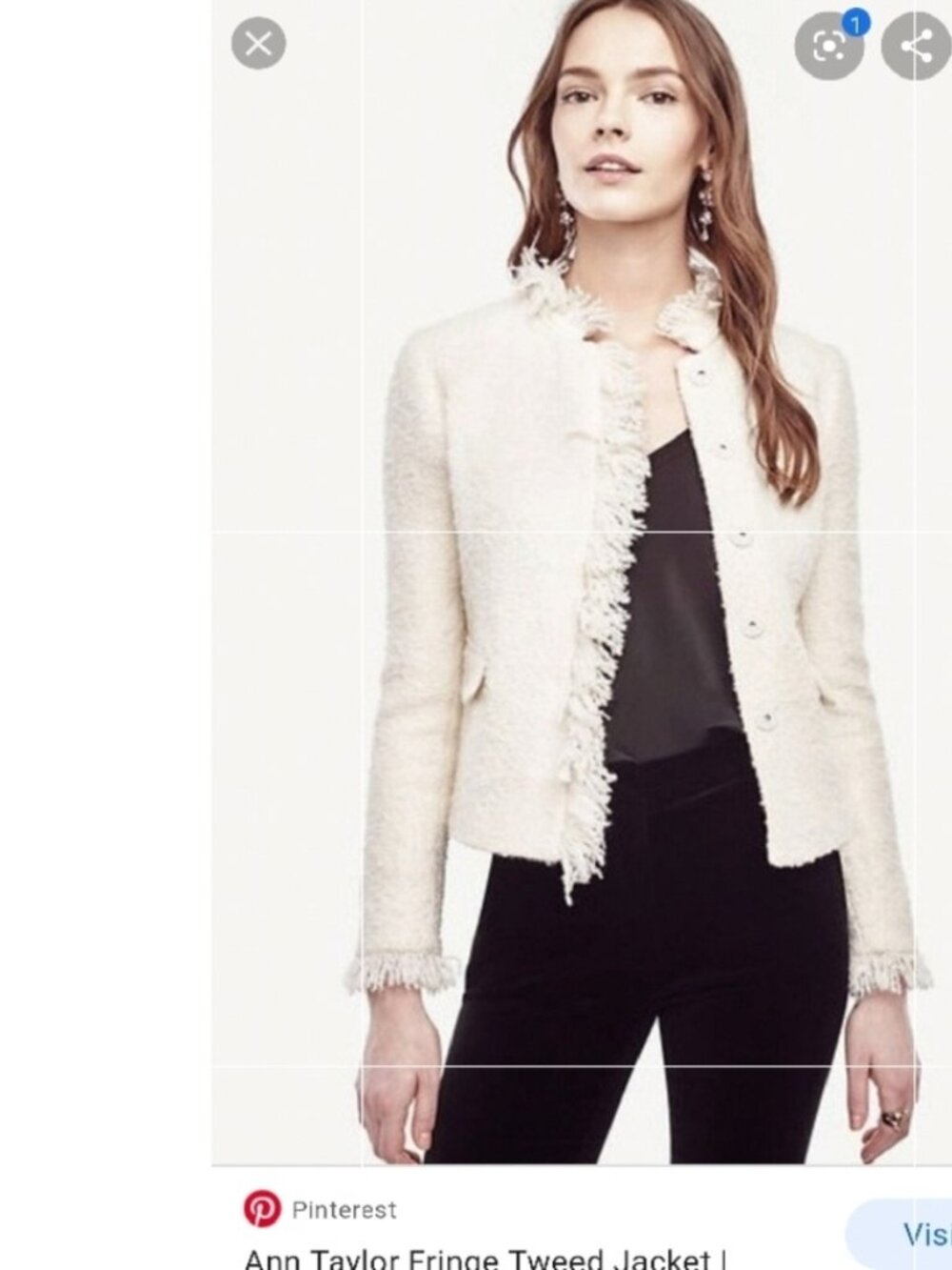 Ann Taylor Cream Bouclé Fringe Blazer Old Money Chic Quiet Luxury - Picture 14 of 14